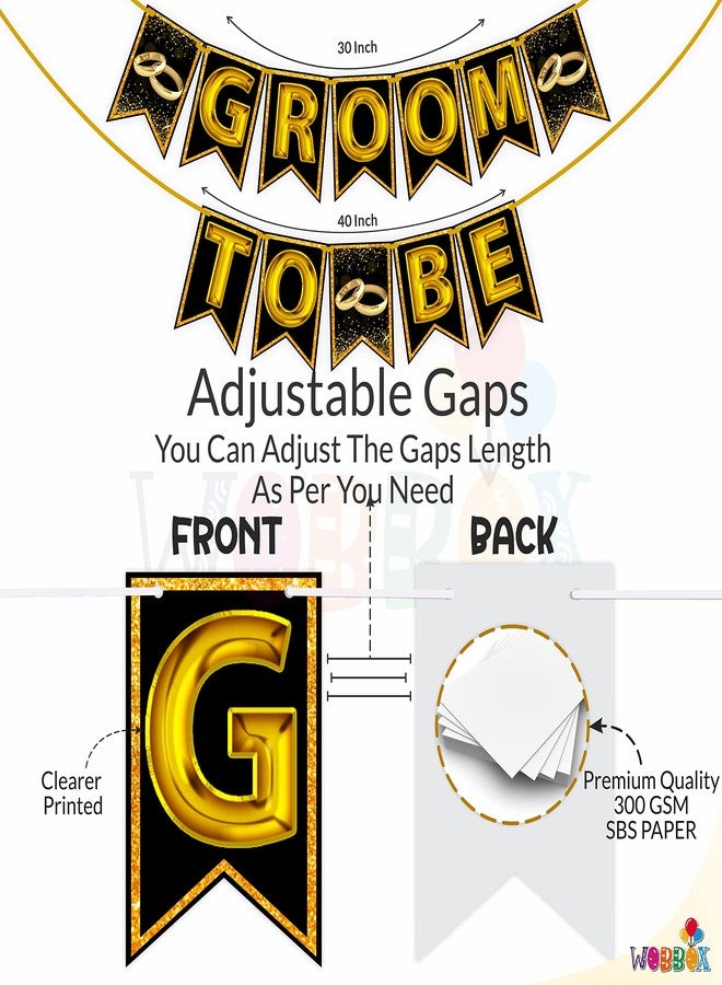 ووبوكس لافتة ووبوكس لحفلة توديع العزوبية، زينة لحفلة توديع العزوبية، لافتة لحفلة توديع العزوبية للعروس والعريس، زينة لحفلة توديع العزوبية - "العريس المنتظر" ذهبي - Image 3